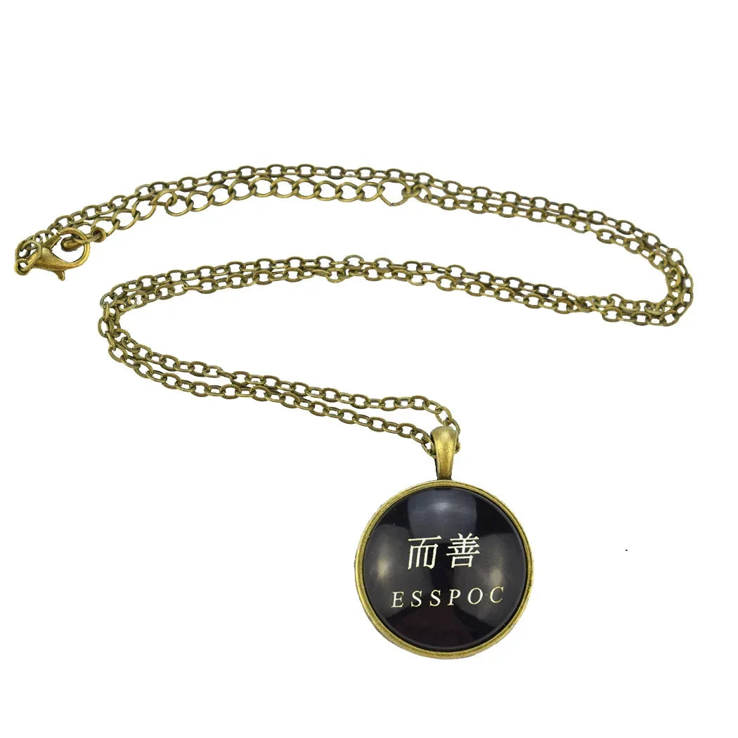 Lakshmi Goddess Pattern Bronze Retro Pendant Necklace Hinduism God Ganesh Glass Cabochon Jewelry Necklace Amulet Gift