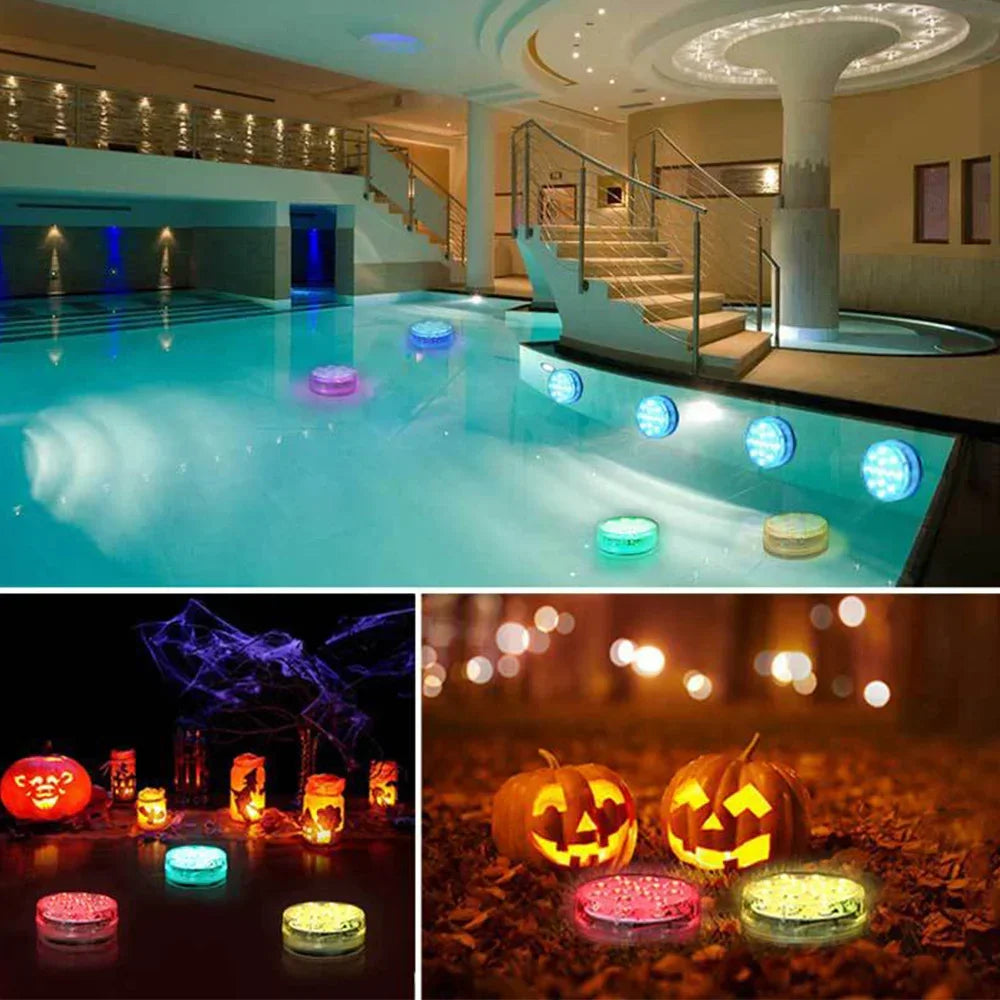 13 LEDs Magnetic Submersible LED Light Waterproof Underwater Light USB Rechargeable Swimming Pool Night Lamp With Suction Cups