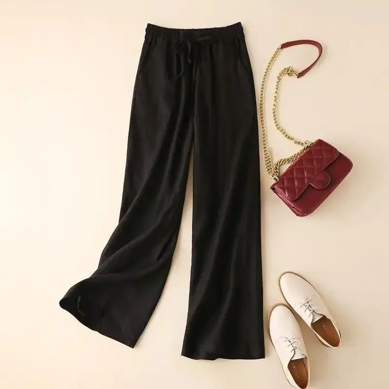 Women Loose Cotton Linen Wide Leg Pants