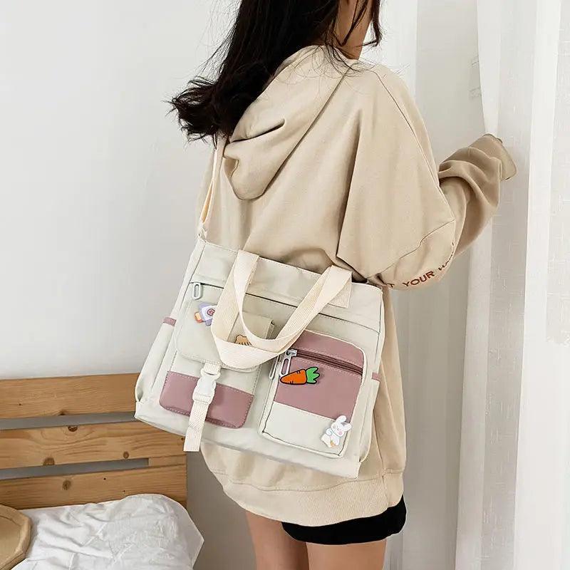 New designer school handbag messeng bag for youth teen girls tote shoulder large capacity nylon women crossbody satchels