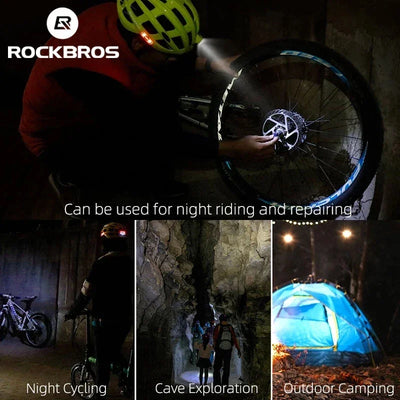 ROCKBROS Bicycle Helmets Ultralight Cycling Helmet Mountain Road Bike Helmet With Glowing Headlight Warning Light Safety Cap