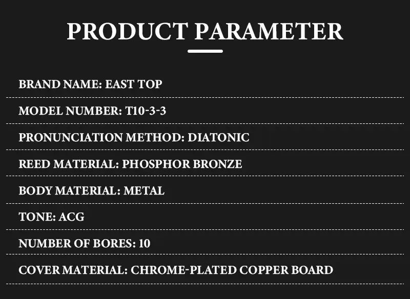 EASTTOP T10-3-3 set of 3 of Diatonic Harmonica 10 Hole 20 Tone Blues Diatonic Harmonica for Adults Beginners Professionals