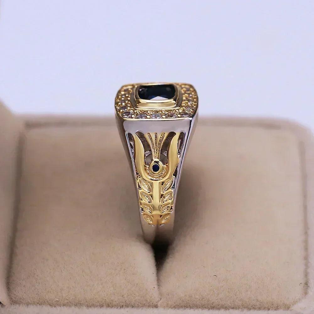 Luxury 925 ring for men natural 2 carat sapphire with diamond jewelry anillos de bizuteria gemstone rings box