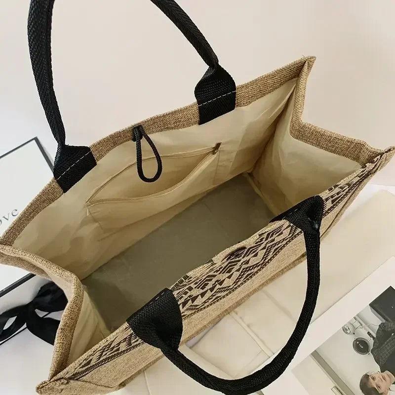 Canvas handbags for women fashion tote beach bags reusable shopping casual large capacity designer shoulder pouch