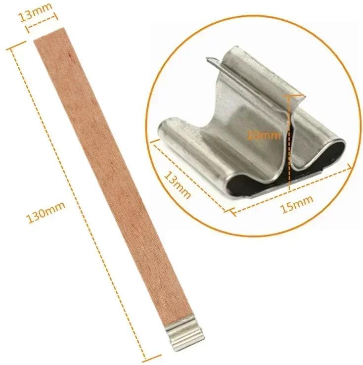 30pcs wooden candle wicks making set with clip base naturally smokeless wood core for diy jar tools