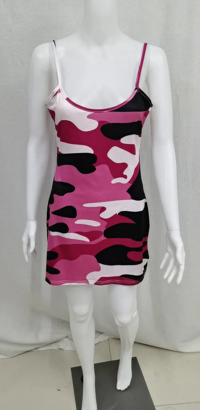 Dress Women Summer Dresses Floral Camouflage Printed Sling Sexy Package Hip Printing Sling Dresses Casual Vestidos ZCBKqz13