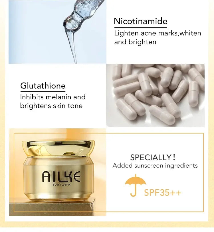 AILKE Dark Spots Corrector, Whitening Hydration Facial Cream, With Spf35, Even Skin Tone, Anti-Sunburn Face Care Set for Women