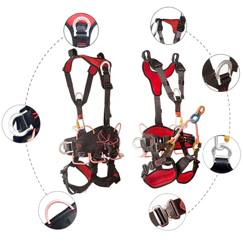 Full Body Mountaineering Safety Belt Professional Rock Climbing Harness Aerial Work Protection Survival Equipment
