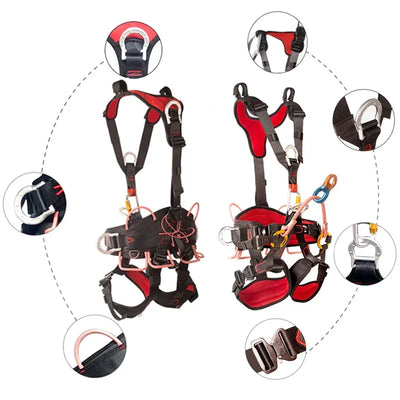 Full Body Mountaineering Safety Belt Professional Rock Climbing Harness Aerial Work Protection Survival Equipment