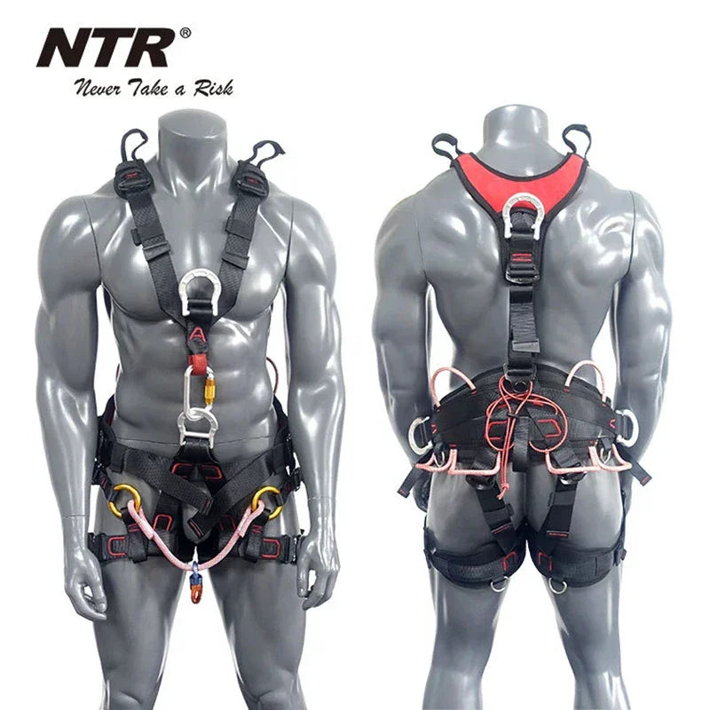 Full Body Mountaineering Safety Belt Professional Rock Climbing Harness Aerial Work Protection Survival Equipment
