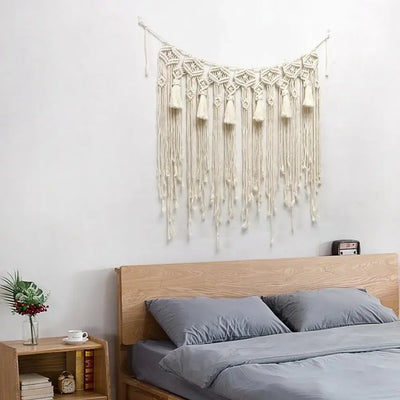 Macrame Wall Hanging Tapestry Home Decor Bohemian Tapestry Wall Art Decor Wedding Background Curtain Decorative Door Curtain