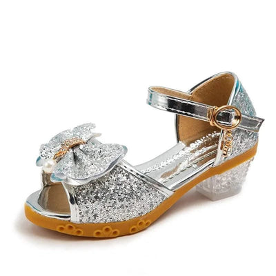 Princess Casual Glitter Bowknot High Heel Children's Shoes| Girls Shoes | Fashion | Dance | Party Sandals