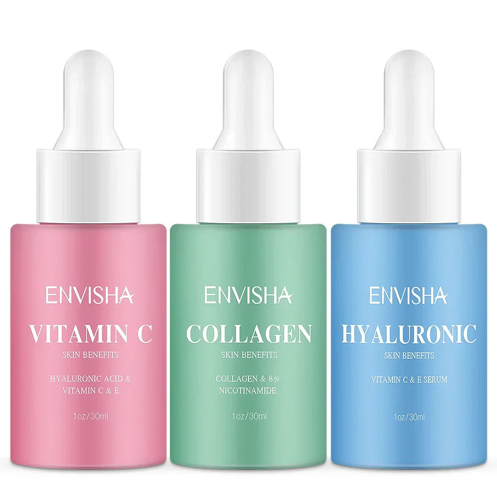 Skin Care Set Facial Serum Collagen Hyaluronic Acid Vitamin Anti-aging Wrinkle Whitening Moisturizing Remove Acne Face Essence
