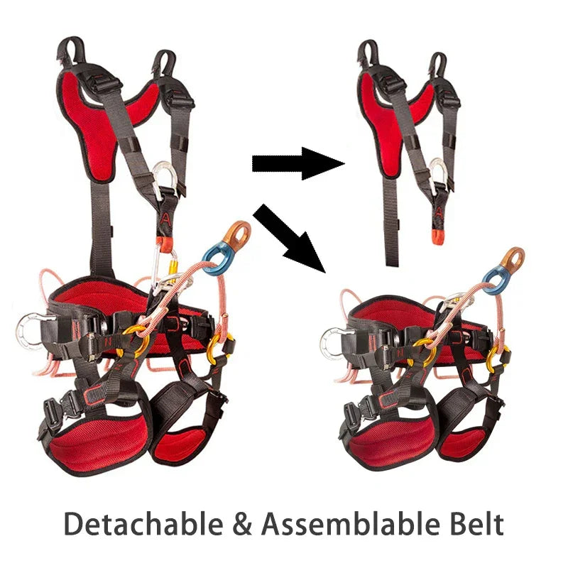 Full Body Mountaineering Safety Belt Professional Rock Climbing Harness Aerial Work Protection Survival Equipment