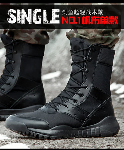 Summer Combat Boot Men Women Climbing Training Lightweight Waterproof Tactical Boots Outdoor Hiking Breathable Mesh Shoes