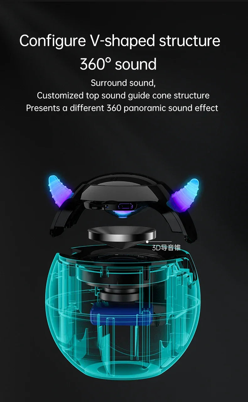 Bluetooth Speaker audio with LED Digital Alarm Clock Music Player Wireless Ball Shape Clock Speaker Mini  Speaker Alarm clock