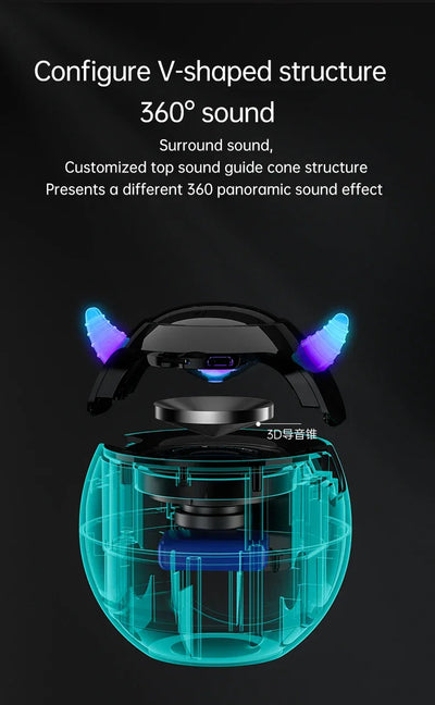 Bluetooth Speaker audio with LED Digital Alarm Clock Music Player Wireless Ball Shape Clock Speaker Mini  Speaker Alarm clock
