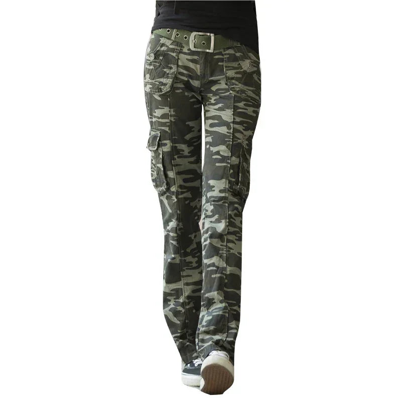 Female Outdoor Training Pockets Cargo Pants Women