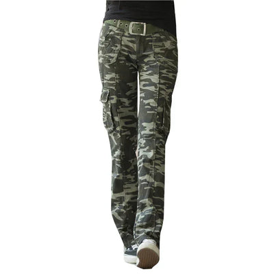 Female Outdoor Training Pockets Cargo Pants Women