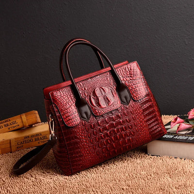 Vintage Fashion Crocodile Genuine Leather Luxury Ladies Handbags Women Bags Designer Woman Shoulder Bag Female Bolsas Feminina