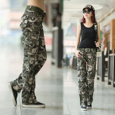 Female Outdoor Training Pockets Cargo Pants Women