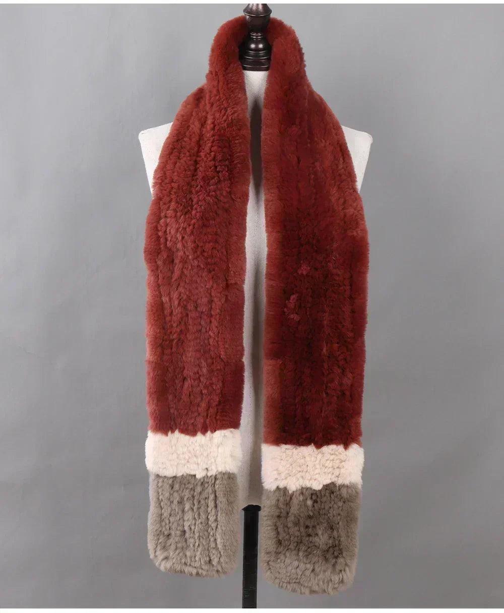 100% natural rabbit fur scarves long style women winter