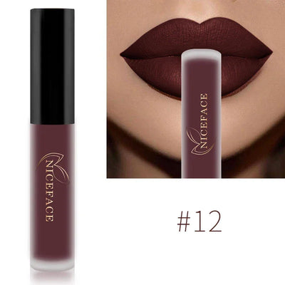 NICEFACE Matte Liquid Lipstick Waterproof Long Lasting Lip Gloss Tint Sexy Red Nude Purple Metallic Lipsticks Makeup Cosmetics