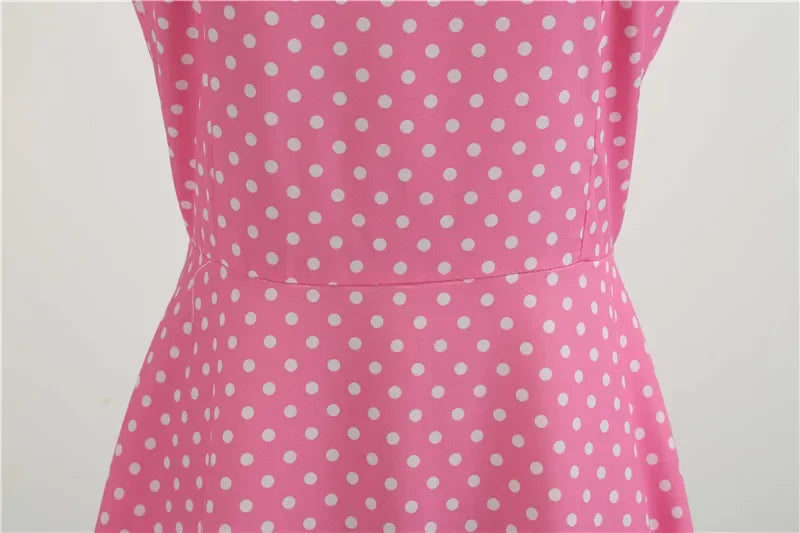 Women Summer Dresses Robe Vintage 50s 60s Big Swing Party Rockabilly Dress White Polka Dot Vestidos