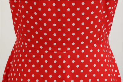 Women Summer Dresses Robe Vintage 50s 60s Big Swing Party Rockabilly Dress White Polka Dot Vestidos