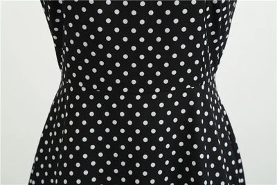 Women Summer Dresses Robe Vintage 50s 60s Big Swing Party Rockabilly Dress White Polka Dot Vestidos