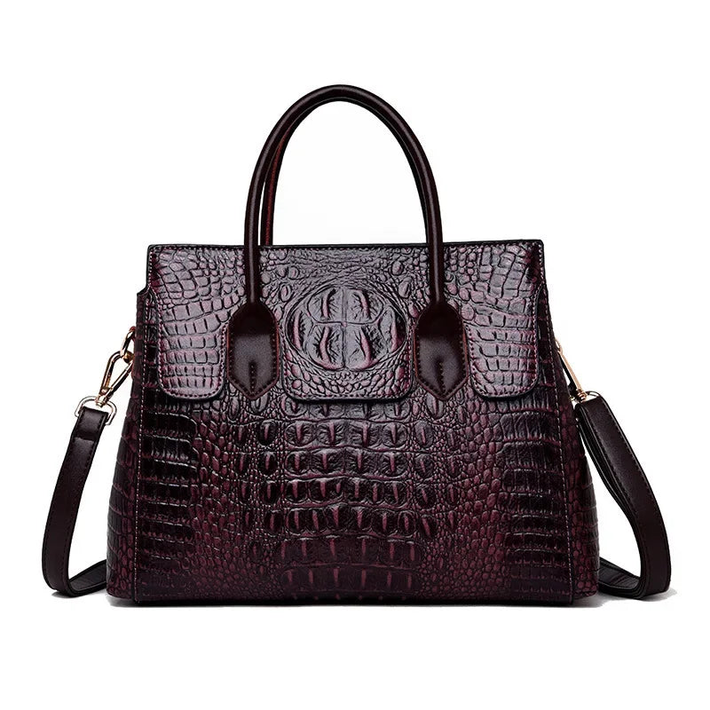 Vintage Fashion Crocodile Genuine Leather Luxury Ladies Handbags Women Bags Designer Woman Shoulder Bag Female Bolsas Feminina