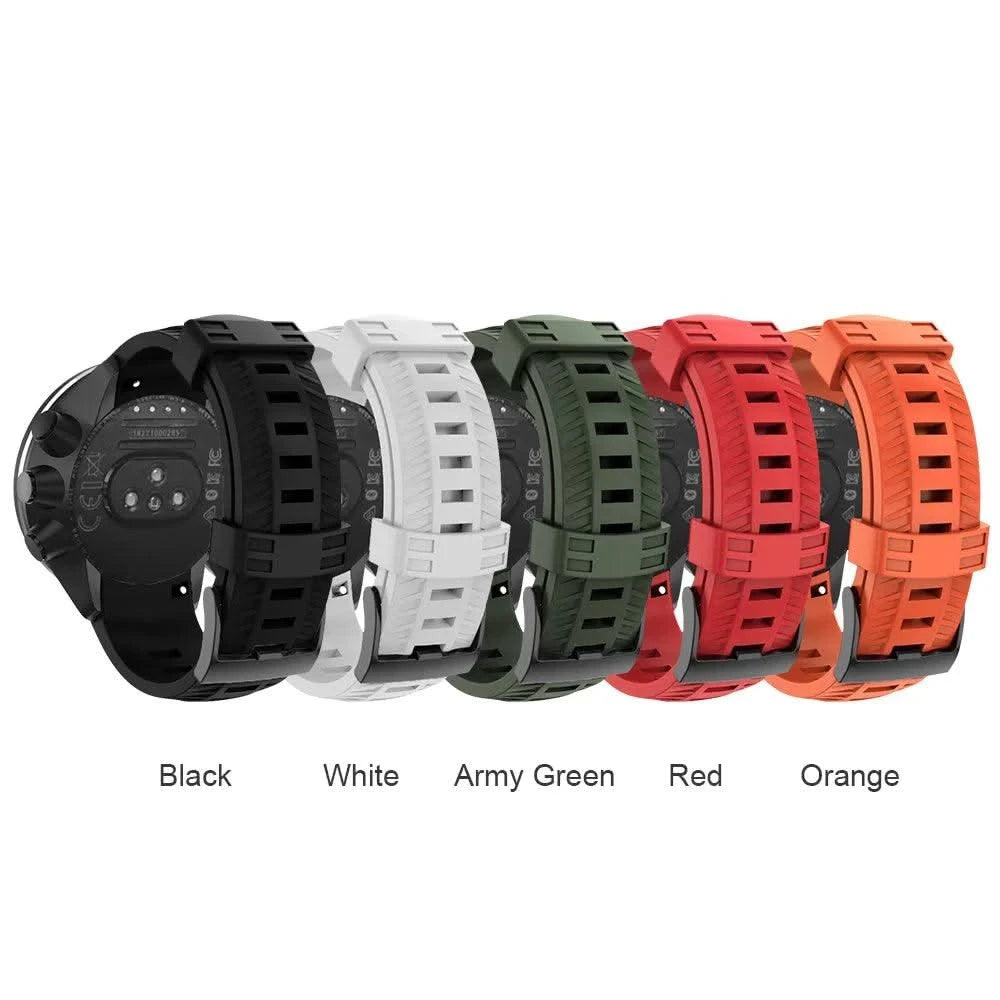 24mm Width Silicone Watch Strap for SUUNTO 9 Baro 24mm Bands Sport Silicone Watchband Replacement for SUUNTO 9 Smartwatches Band