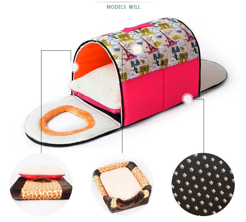 Sofa For Dog Bed Cat Puppy Rabbit Pet Foldable Warm Soft Warm Pet Kennel Sofa Sleeping Bag House Puppy Cave Bed