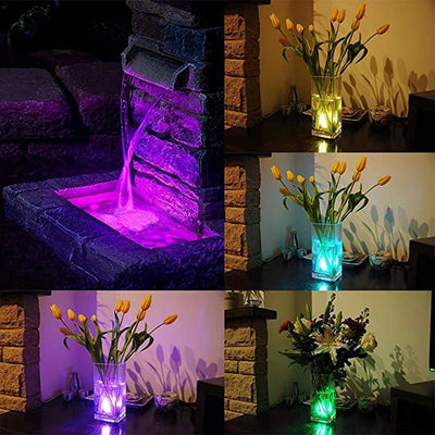 Led Submersible Night Light Lamp RGB Underwater Light Wedding Tea Light Vase Fish Tank Pool Party Christmas Decorative Lights