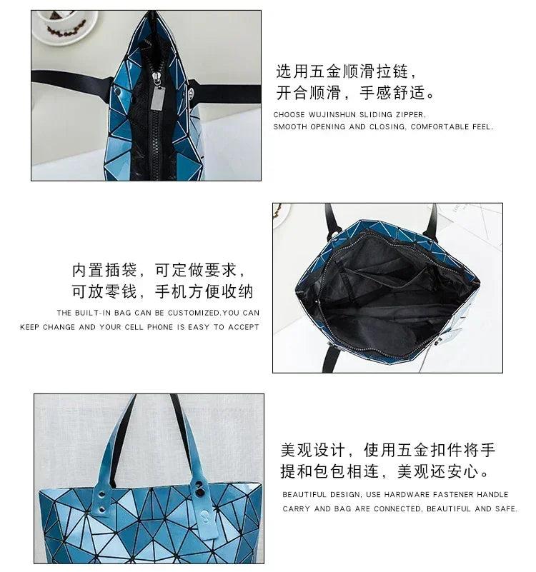 New luxury handbags women bags designer beach large tote hologram shoulder bag sac a main geometric bag bolsa feminina