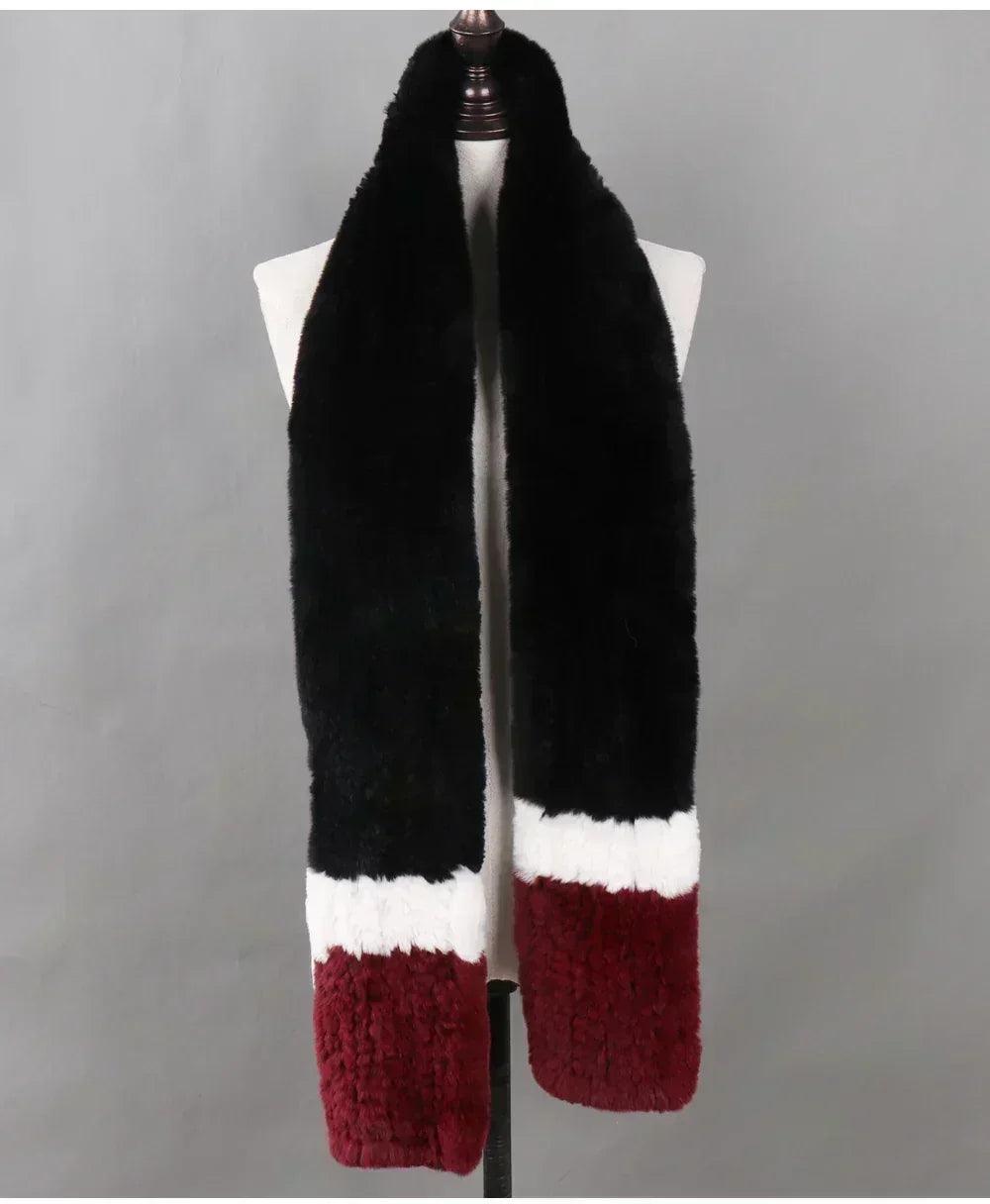100% natural rabbit fur scarves long style women winter