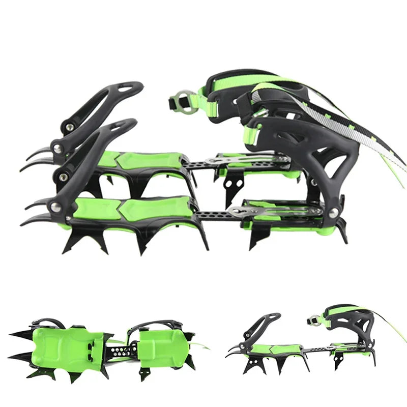 BRS 14 Teeth Claws Crampons Shoes Ice Crampons Snow Non slip Cover Ice Gripper Manganese Steel Outdoor Ski Ice Climbing