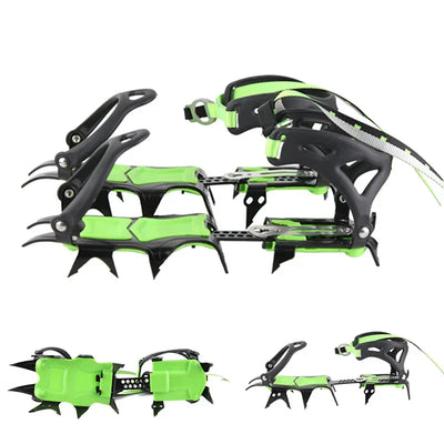 BRS 14 Teeth Claws Crampons Shoes Ice Crampons Snow Non slip Cover Ice Gripper Manganese Steel Outdoor Ski Ice Climbing
