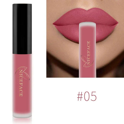 NICEFACE Matte Liquid Lipstick Waterproof Long Lasting Lip Gloss Tint Sexy Red Nude Purple Metallic Lipsticks Makeup Cosmetics