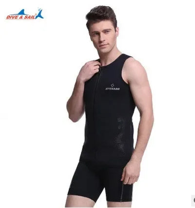 3mm Neoprene Wetsuit MenTop No Sleeve Under Water Surf Rash Guard Vest For Diving Surfing Swimming Clothe Keep Warm Wet Suit Top