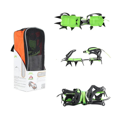 BRS 14 Teeth Claws Crampons Shoes Ice Crampons Snow Non slip Cover Ice Gripper Manganese Steel Outdoor Ski Ice Climbing