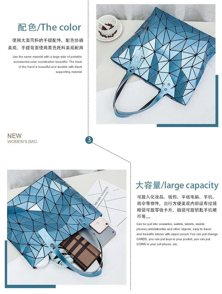 New luxury handbags women bags designer beach large tote hologram shoulder bag sac a main geometric bag bolsa feminina