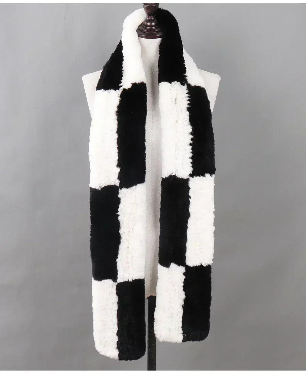 100% natural rabbit fur scarves long style women winter