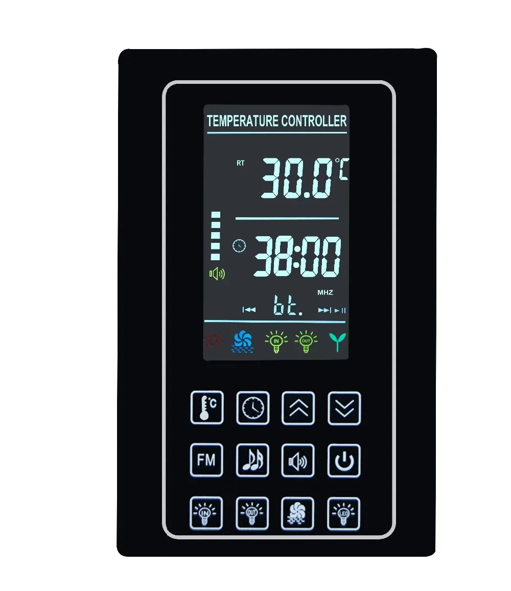 4.5KW 30A Infrared Heater Sauna Thermostat for Sauna Accessories Music Bluetooth Controller Lamp, Fan, AUX Switch