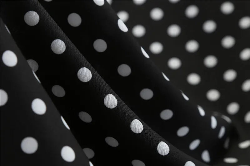 Women Summer Dresses Robe Vintage 50s 60s Big Swing Party Rockabilly Dress White Polka Dot Vestidos