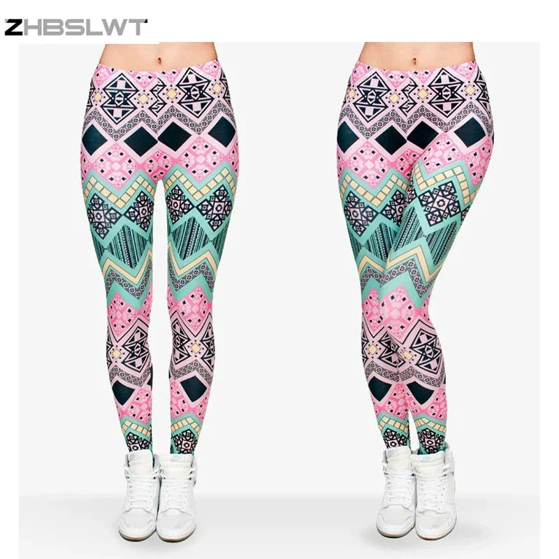 3D Printed Fashion Women Leggings Space Galaxy
