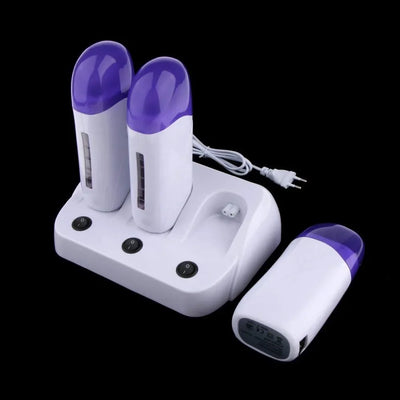 3 Pieces Women Epilators For Hair Removal Depilatory Roll on Wax Heater Roller Waxing Warmer Machine With or Without 3 Wax