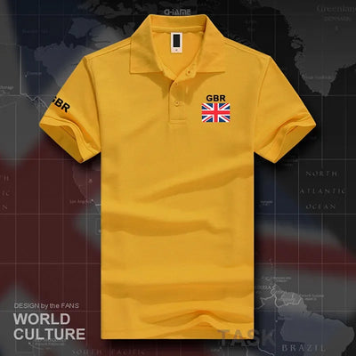 UK United Kingdom of Great Britain polo shirts men short sleeve white brands printed for country 2017 cotton nation team flag