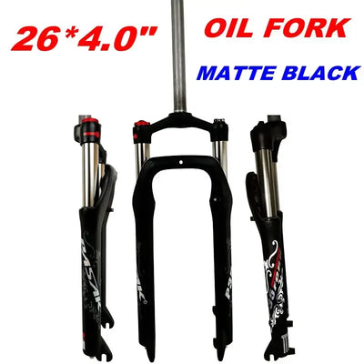 Snow MTB Moutain 26inch Bike Fork Fat bicycle Fork Air Gas Locking Suspension Forks Magnesium Aluminium Alloy For 4.0"Tire 135mm