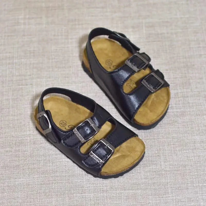 Comfortable leather Breathable Buckle Strap Flat Sandals Girls And Boys | Footwear For Children | Summer
